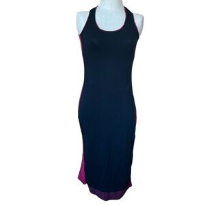 Spicy Green Mango Small Racerback Black Maxi Dress